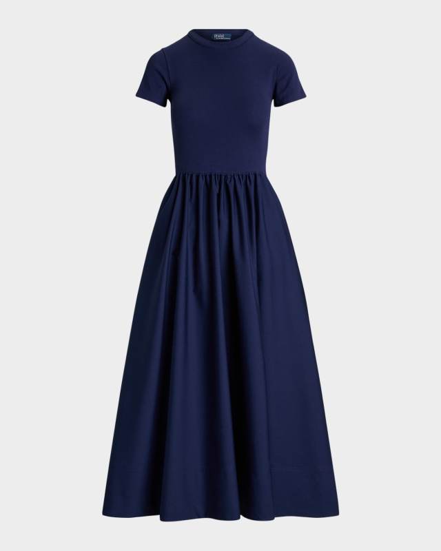 Cotton Short-Sleeve Dress